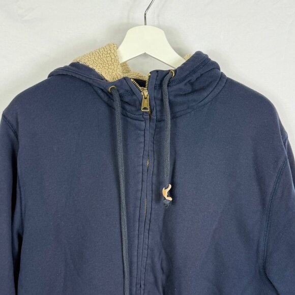 Old Navy Full Zip Hoodie Sweatshirt Mens Size Large Navy Blue Hooded Faded - Picture 2 of 10